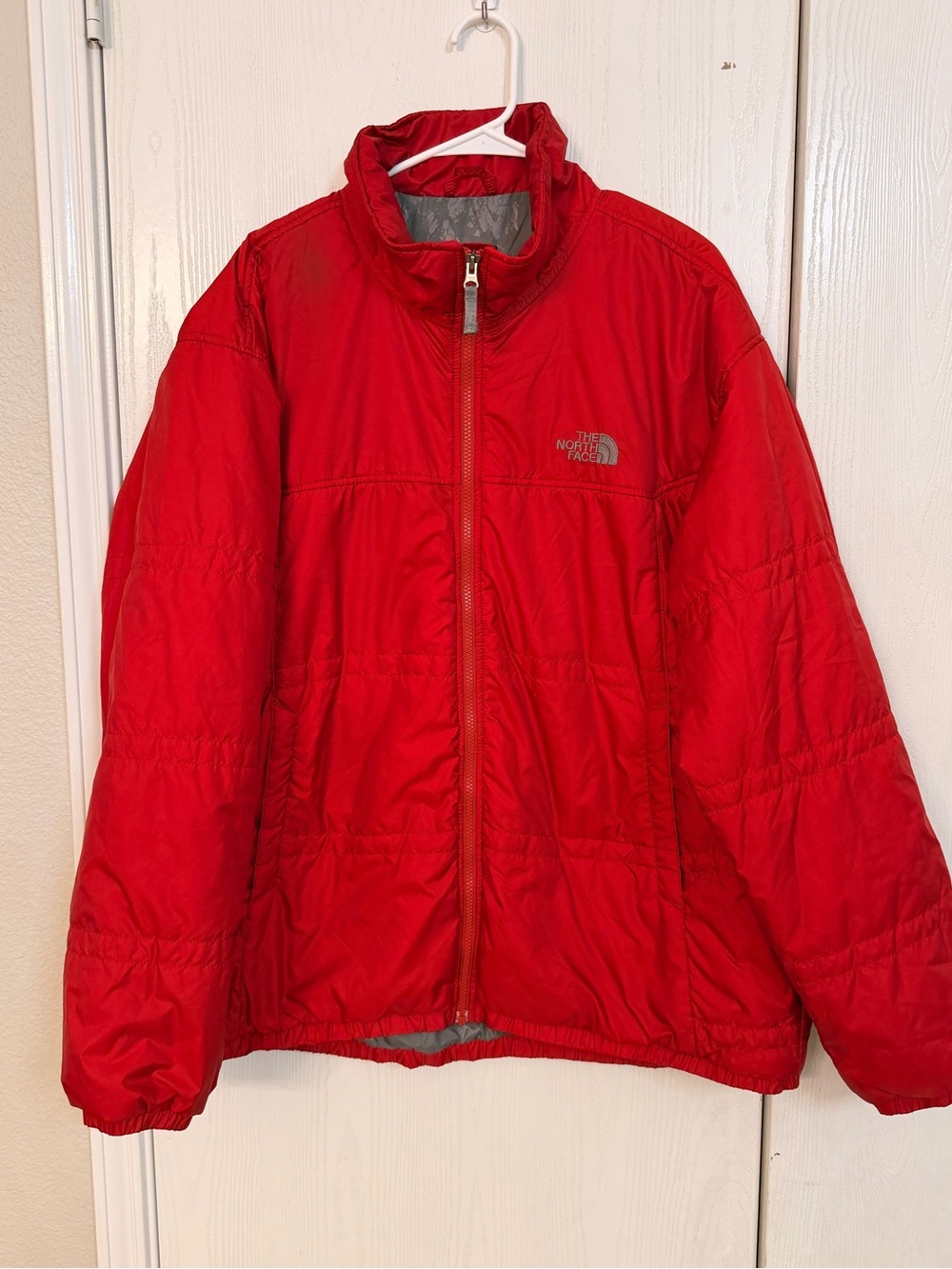 North Face Puffer Coat Red Men’s 2XL Full Zip Jacket Lightweight XXL